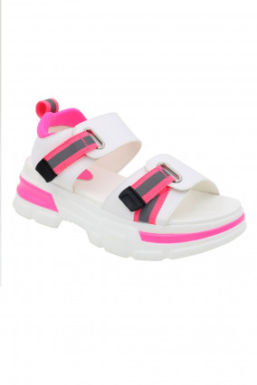 Pink sportswear flat sandal