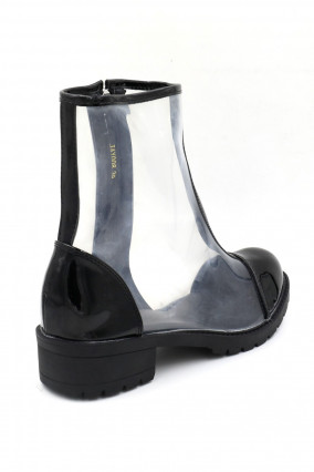 Boots transparentes noires