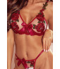 Completo intimo floreale rosso