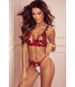 Completo intimo floreale rosso