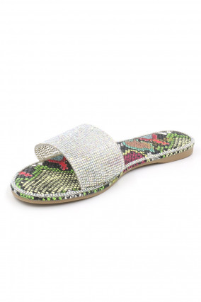 Multicolored rhinestone sandal