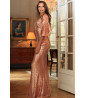 Apricot sequined dress