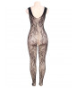 Bodystocking jumpsuit with wide straps