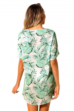 Tropical pattern beach dress