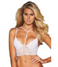 Lace bralette bra with collar effect detail