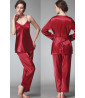 Pijama de 3 piezas rojo