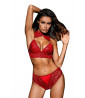 Red lingerie set with string thong