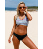 Black and blue 2-piece swimsuit with bra