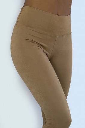 strijd Zuivelproducten Medewerker Camel leggings with a nice leather effect. Womens fashion leggings