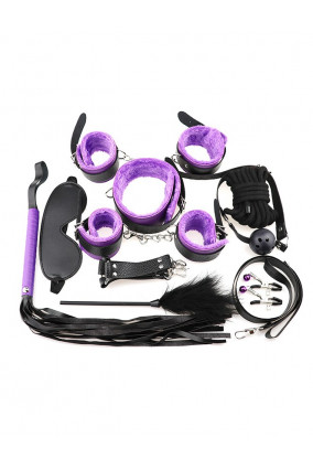 Kit bondage noir et violet - sextoys