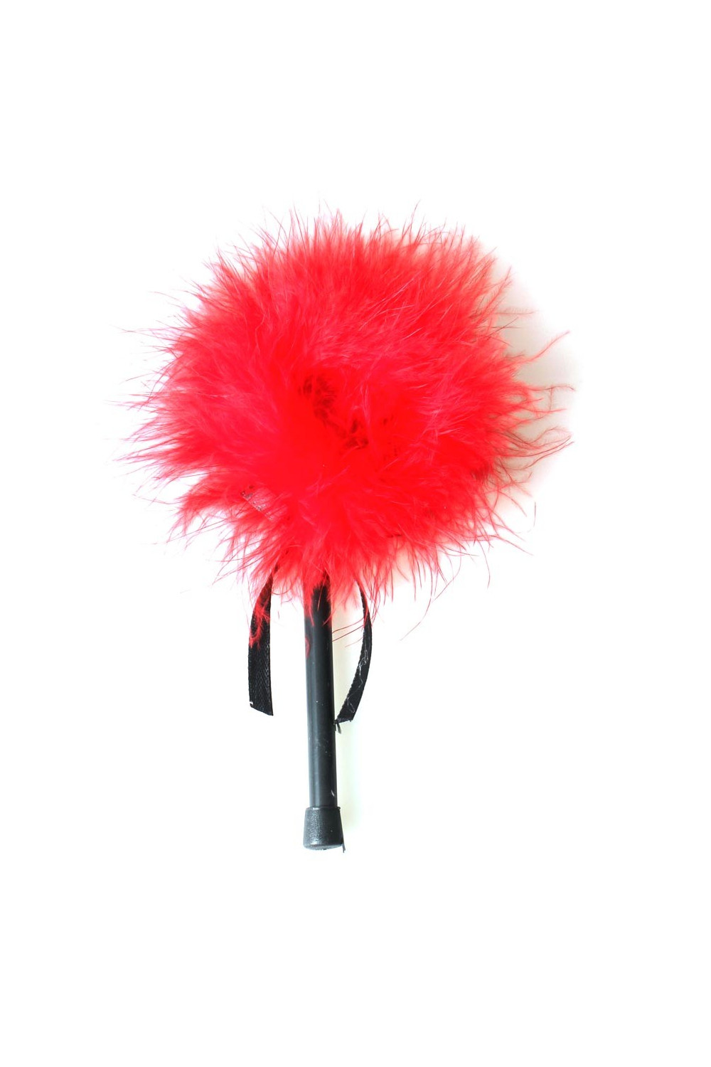 Small red feather duster