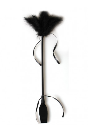 Fine black feather duster and riding crop