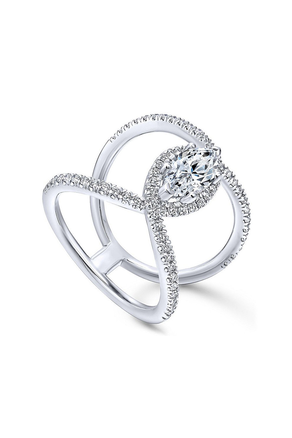Luxury silver oval cross ring - Online jewelry store