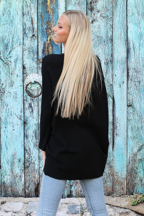 Oversized asymmetric black sweater
