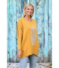 Asymmetric oversized yellow sweater