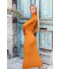 Mustard long fitted dress