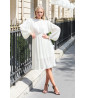 White pleated midi dress