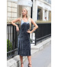 Mid-length gray velvet dress