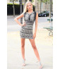 Black and silver patterned mini dress