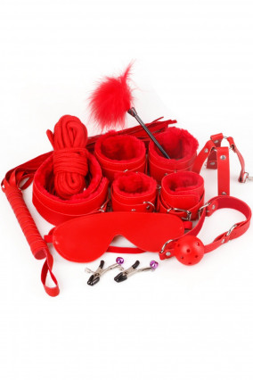 Kit bondage rouge - Jouets érotiques pour couples coquins