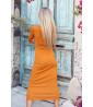 Mustard long fitted dress