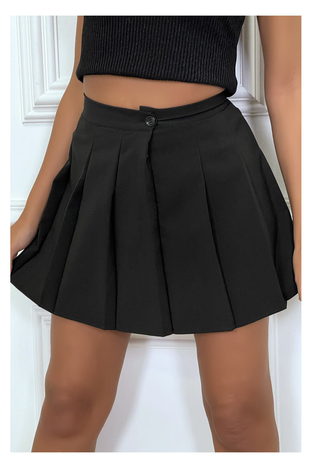 Mujer - Minifalda Plisada Negra Talla S, M, L