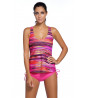 Women's 3-piece swimsuit in fuchsia color