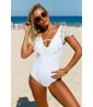 White swimsuit without underwire