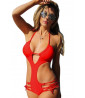 Red Strappy 1-Piece Swimsuit