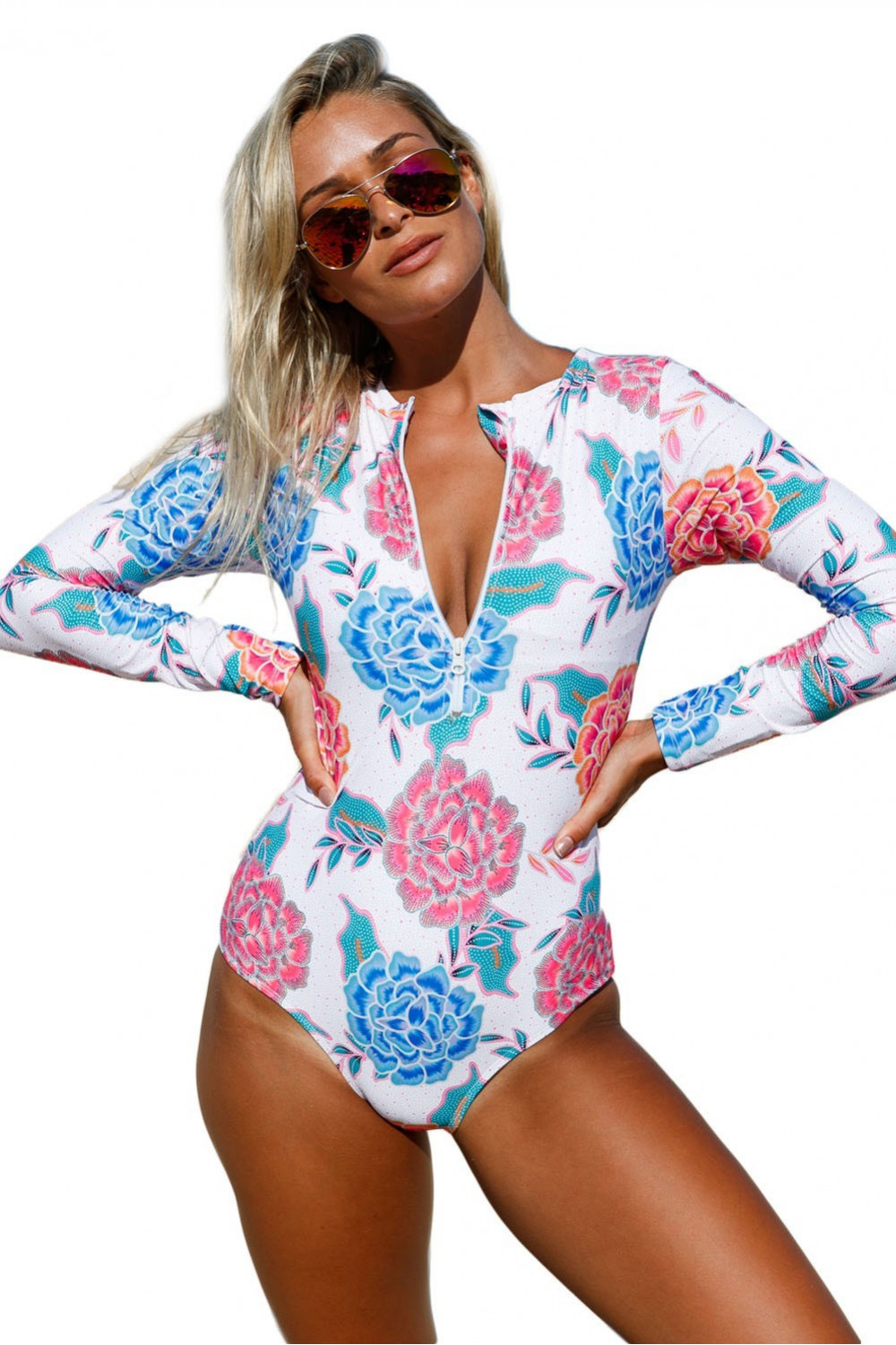 Long-sleeved one-piece swimsuit