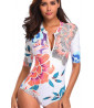 One-piece short-sleeved swimsuit
