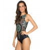 One-piece swimsuit with baroque motifs