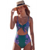Green and purple one-piece swimsuit