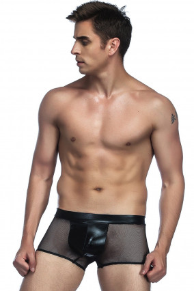 Faux leather effect low rise boxer