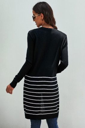 Black  striped cardigan