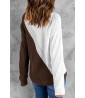 Brown off-shoulder turtleneck sweater