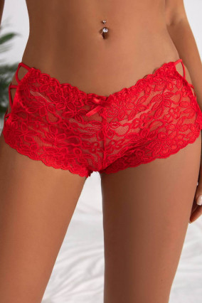 Lingerie and underwear - Sexy red lace lace tanga
