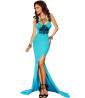 Blue strapless dress