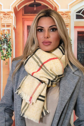 Yellow plaid type scarf