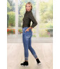 High waist jeans with silver print