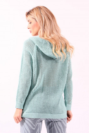 Pull turquoise en maille
