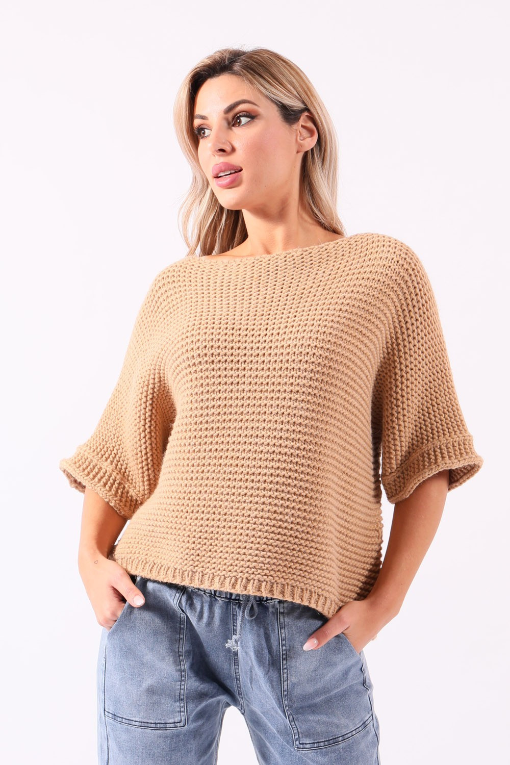 Beige knit sweater