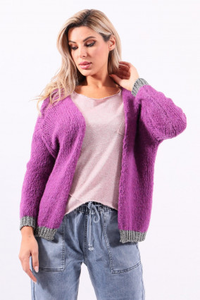 Gilet en tricot violet