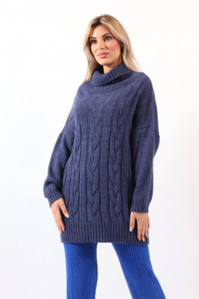 Blue knit dress sweater