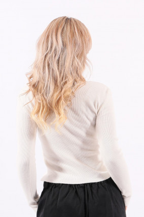 Maglione in maglia color crema