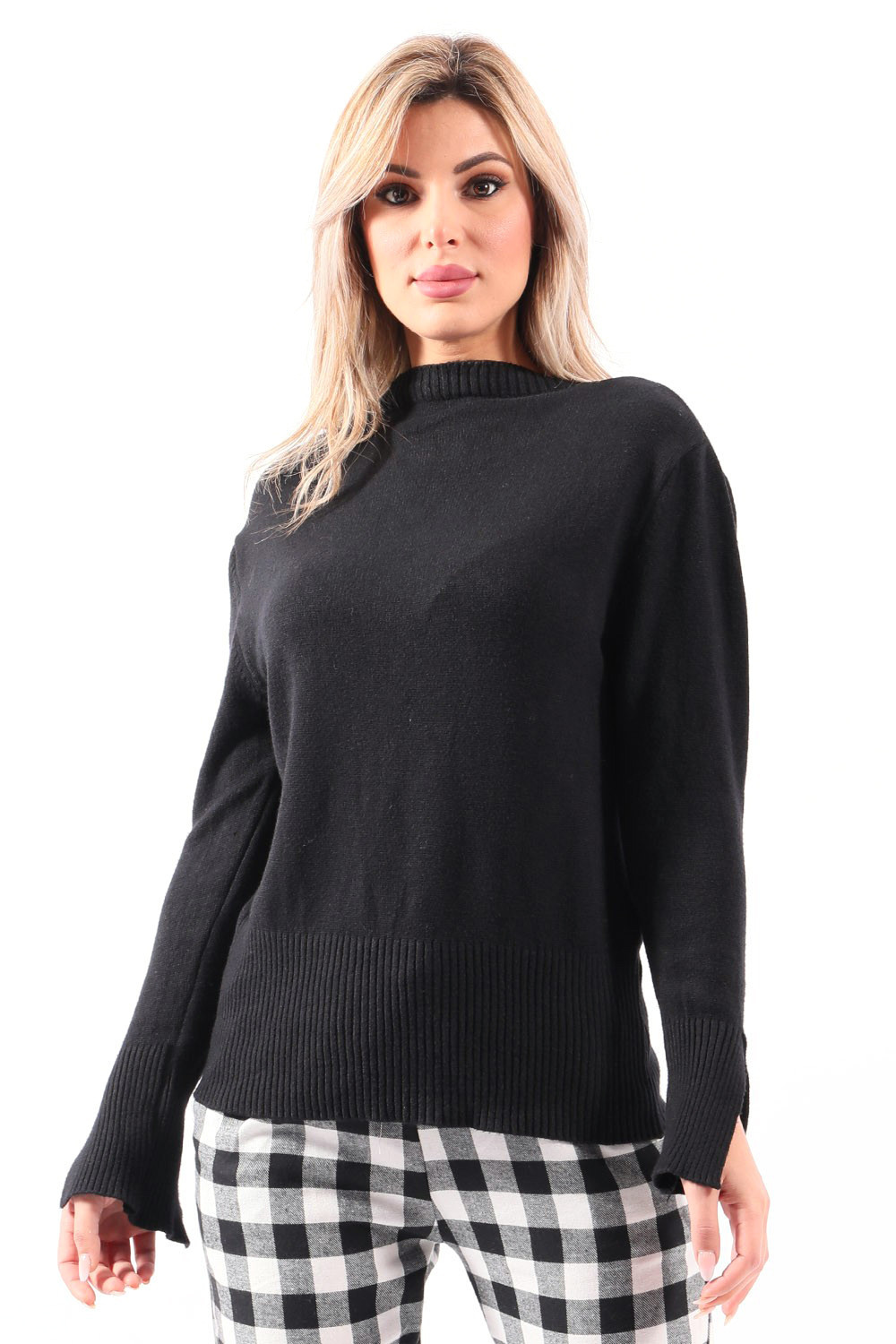 Black knit sweater - Sale of women's fashion clothes