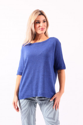 Blue short sleeve sweater
