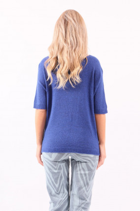 Blue short sleeve sweater