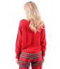Suéter de punto rojo