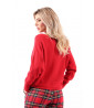 Suéter de punto rojo